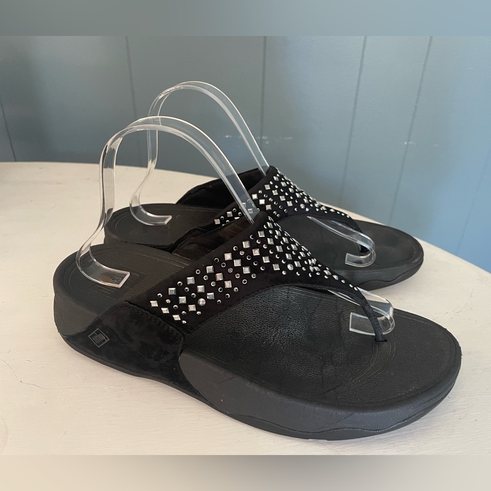 Fitflop Novy Womens Flip Flop Size US 9 Black Casual Stud Thong Sandlas 507-001
